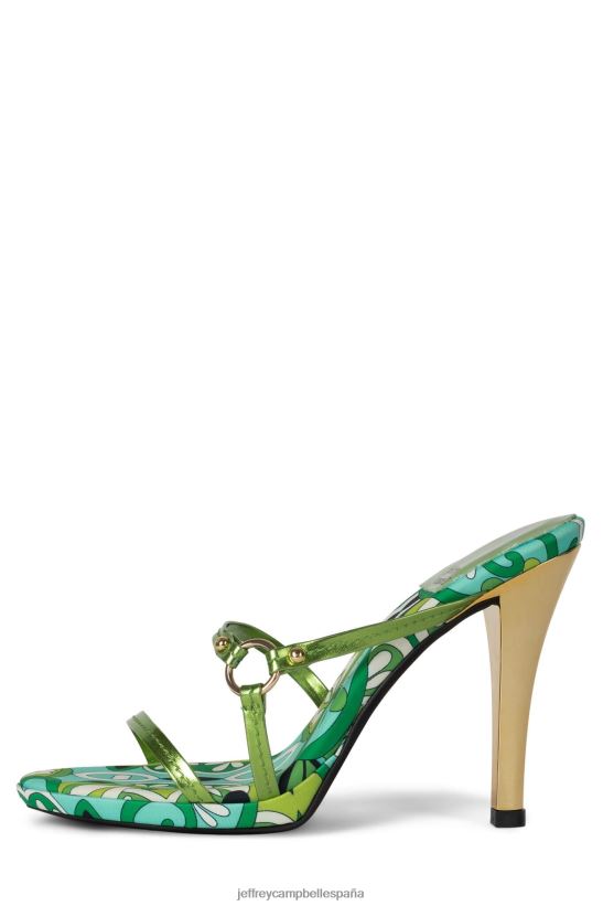mujer Jeffrey Campbell curiosidad verde multi verde PHXV4X1434 sandalia de tacón