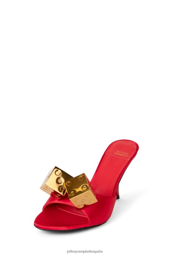 mujer Jeffrey Campbell dado oro rojo satinado PHXV4X1403 sandalia de tacón