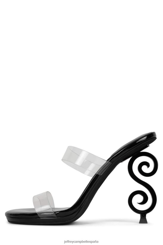 mujer Jeffrey Campbell deidad negro claro charol negro PHXV4X1601 sandalia de tacón