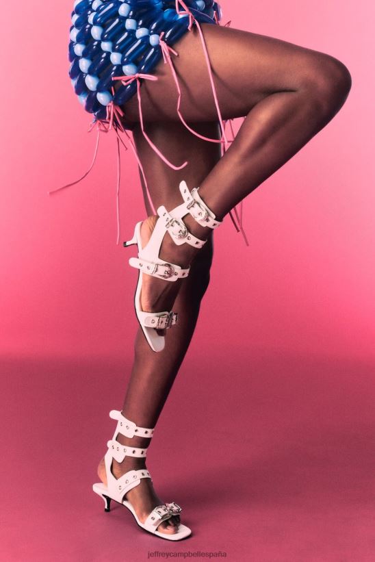 mujer Jeffrey Campbell ecléctica plata blanca PHXV4X227 sandalia de tacón