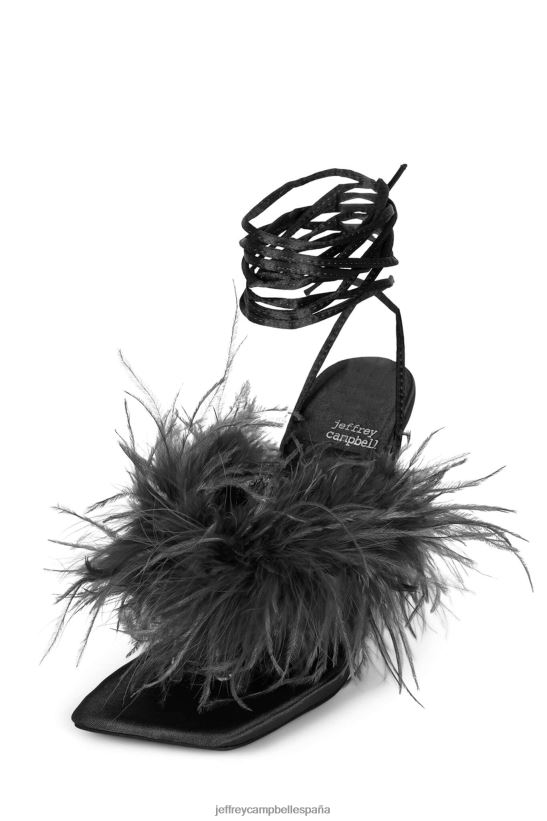 mujer Jeffrey Campbell finura plata negra PHXV4X1503 sandalia de tacón