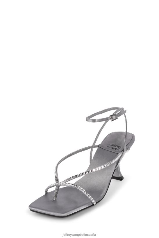 mujer Jeffrey Campbell fluxx-j plata satinada gris PHXV4X1563 sandalia de tacón