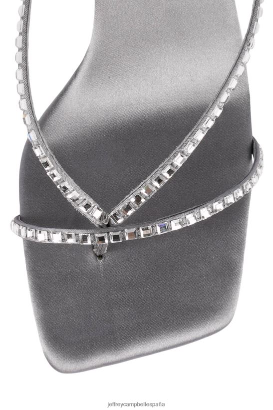 mujer Jeffrey Campbell fluxx-j plata satinada gris PHXV4X1563 sandalia de tacón