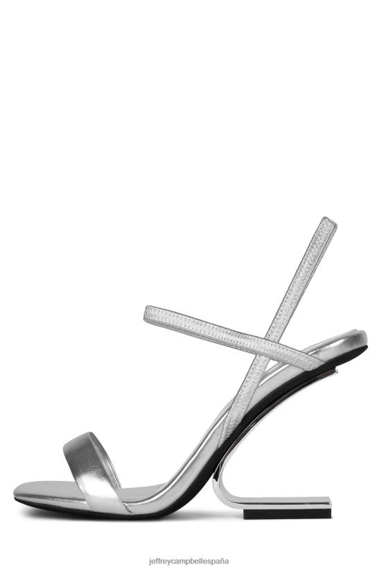 mujer Jeffrey Campbell geométrico plata plata PHXV4X1520 sandalia de tacón