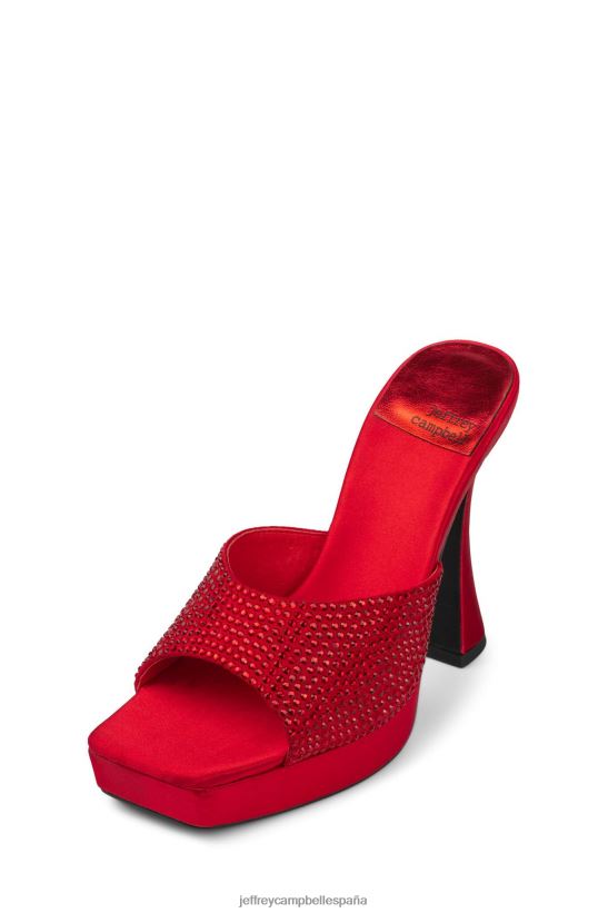mujer Jeffrey Campbell hollywoodj rojo satinado rojo PHXV4X1566 sandalia de tacón