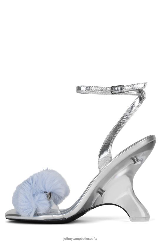 mujer Jeffrey Campbell hombre encantador azul plateado PHXV4X1516 sandalia de tacón