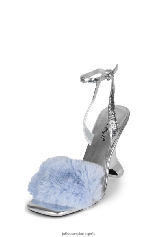 mujer Jeffrey Campbell hombre encantador azul plateado PHXV4X1516 sandalia de tacón