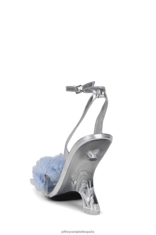 mujer Jeffrey Campbell hombre encantador azul plateado PHXV4X1516 sandalia de tacón
