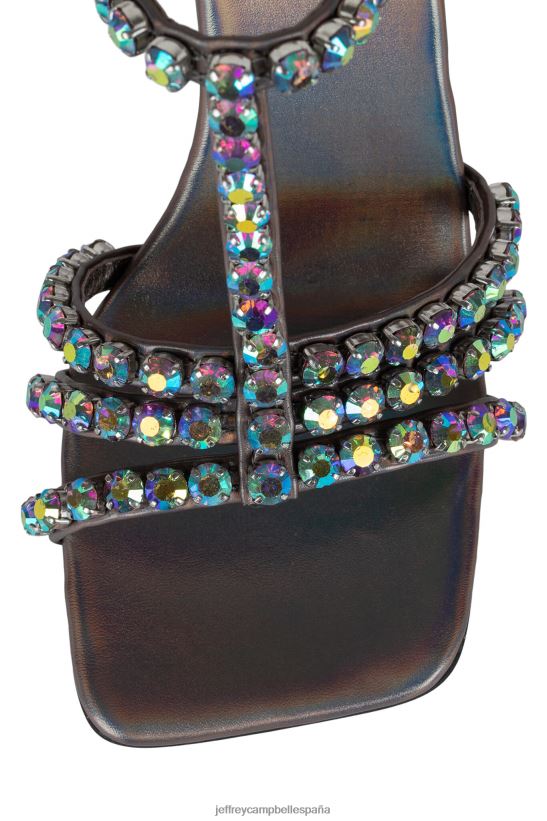 mujer Jeffrey Campbell jwl-t peltre iridiscente PHXV4X1605 sandalia de tacón