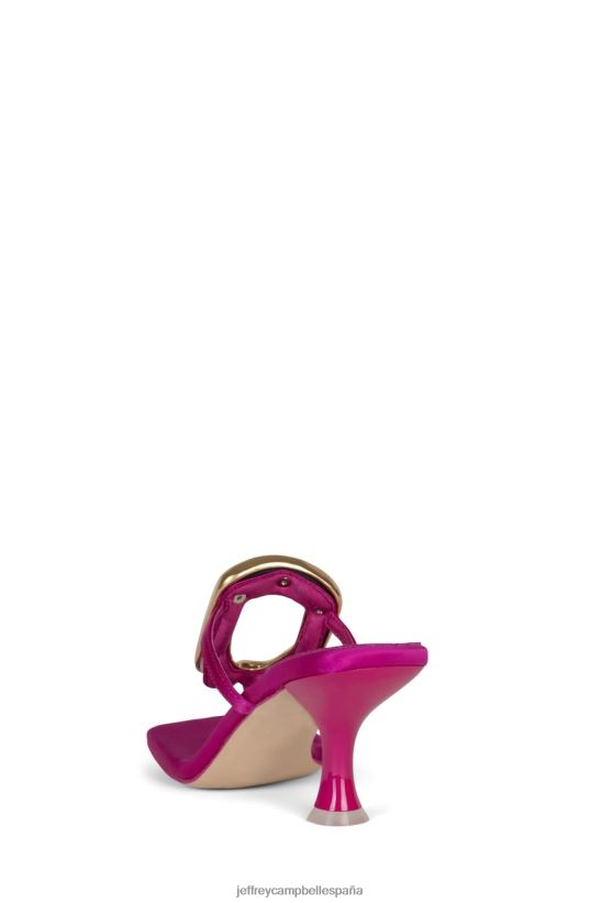 mujer Jeffrey Campbell linq-up oro satinado fucsia PHXV4X1494 sandalia de tacón