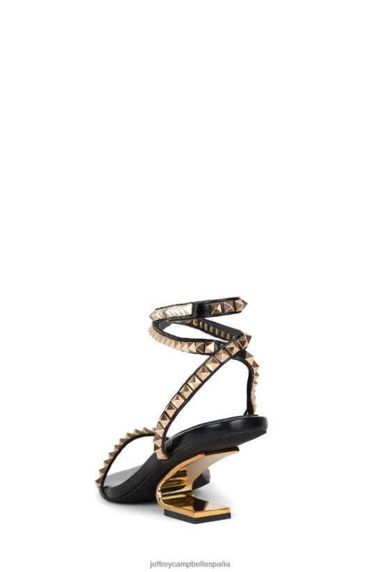 mujer Jeffrey Campbell luxor-lb oro negro PHXV4X1419 sandalia de tacón