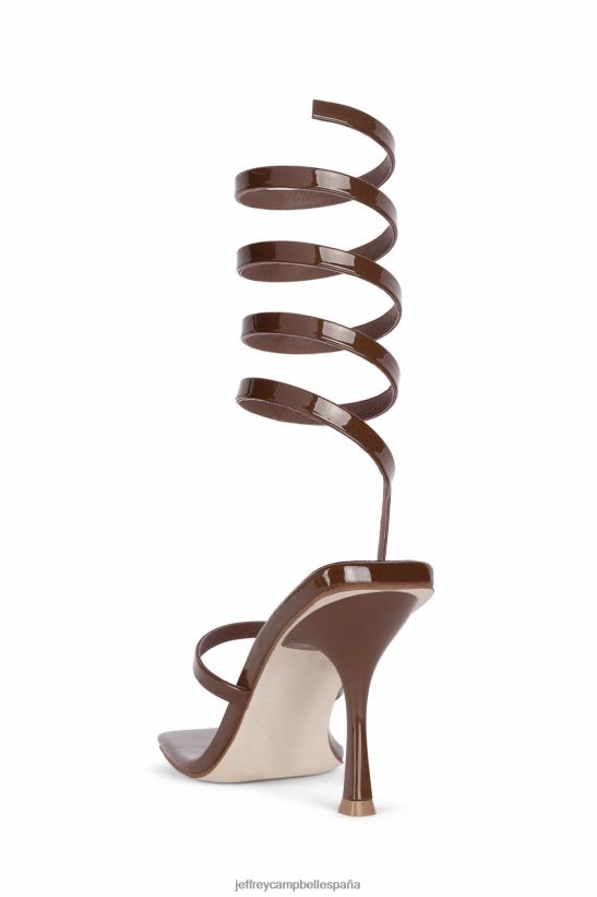 mujer Jeffrey Campbell luzia charol marrón PHXV4X1630 sandalia de tacón
