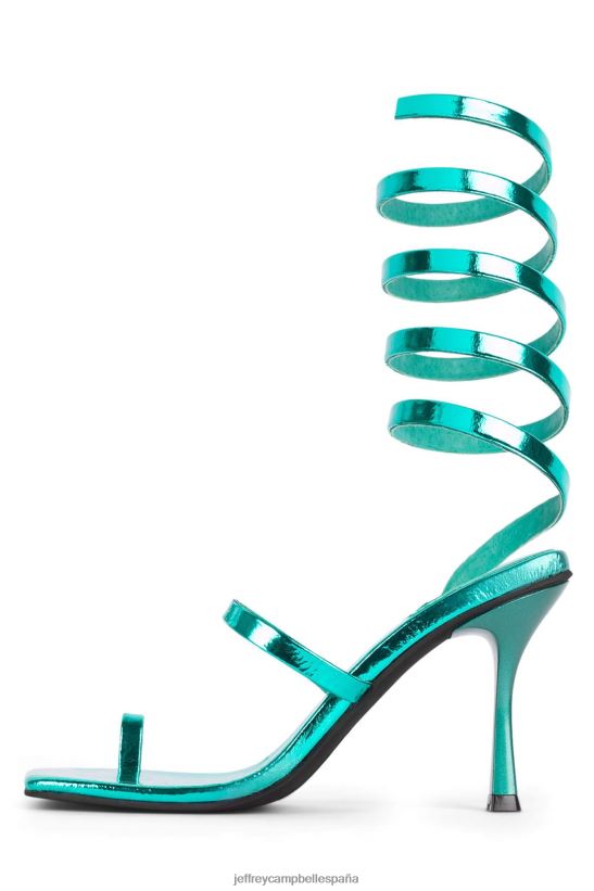 mujer Jeffrey Campbell luzia verde metalizado PHXV4X1620 sandalia de tacón