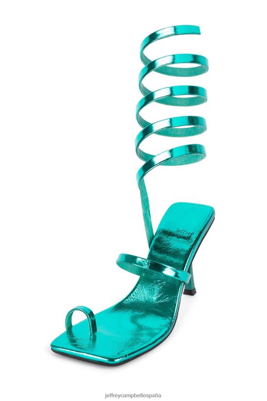 mujer Jeffrey Campbell luzia verde metalizado PHXV4X1620 sandalia de tacón