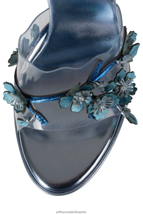 mujer Jeffrey Campbell más fresco combo azul metalizado PHXV4X1436 sandalia de tacón