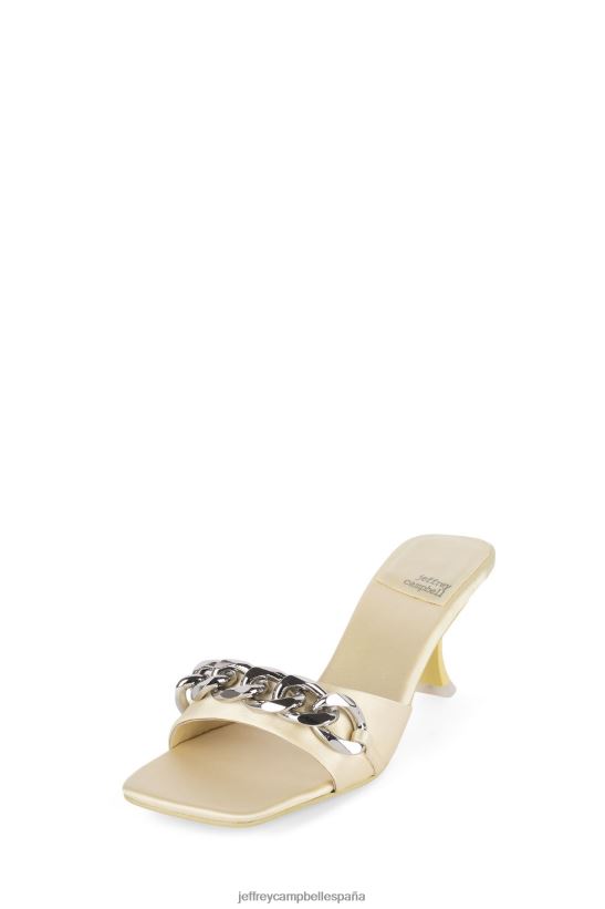 mujer Jeffrey Campbell mr-big-ch amarillo pastel plata satinada PHXV4X1574 sandalia de tacón