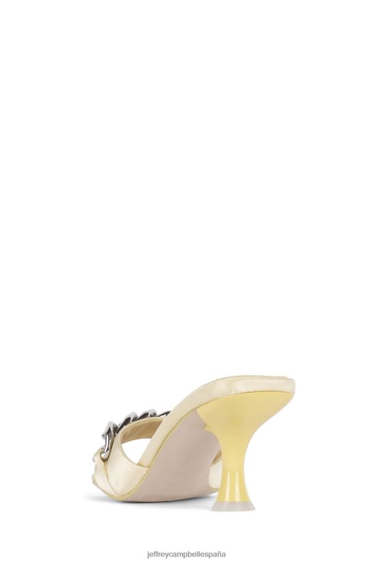 mujer Jeffrey Campbell mr-big-ch amarillo pastel plata satinada PHXV4X1574 sandalia de tacón