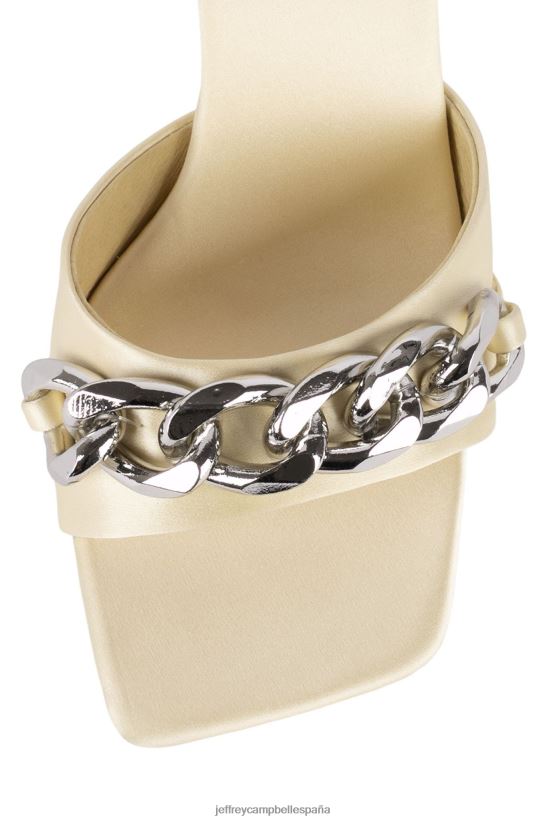 mujer Jeffrey Campbell mr-big-ch amarillo pastel plata satinada PHXV4X1574 sandalia de tacón