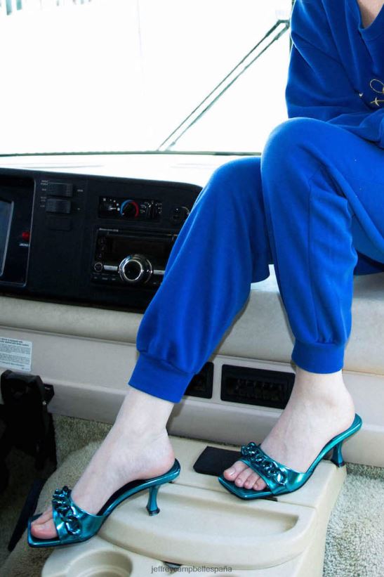 mujer Jeffrey Campbell mr-big-ch oro satinado menta PHXV4X1573 sandalia de tacón