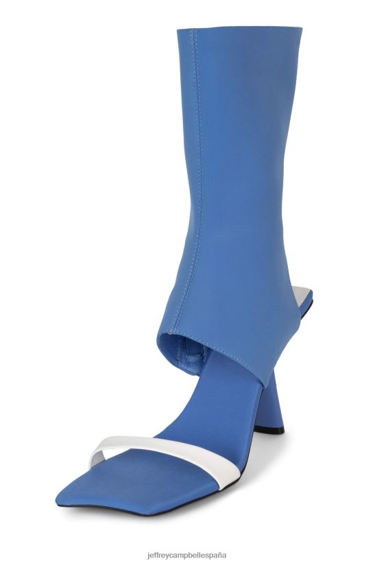 mujer Jeffrey Campbell pavoneándose crema de neopreno azul PHXV4X76 sandalia de tacón