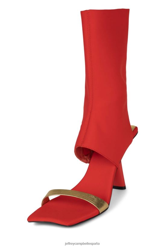 mujer Jeffrey Campbell pavoneándose neopreno naranja dorado PHXV4X75 sandalia de tacón