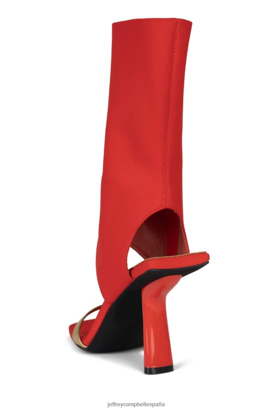 mujer Jeffrey Campbell pavoneándose neopreno naranja dorado PHXV4X75 sandalia de tacón