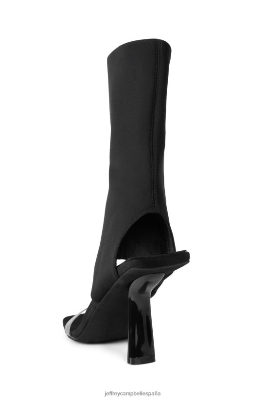 mujer Jeffrey Campbell pavoneándose neopreno negro transparente PHXV4X77 sandalia de tacón