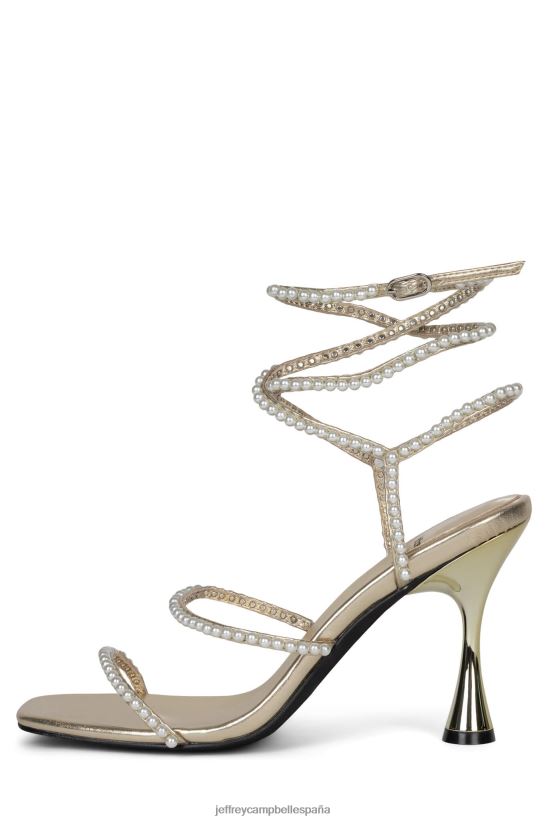 mujer Jeffrey Campbell perla combinación de oro PHXV4X1645 sandalia de tacón
