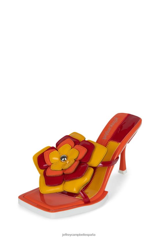 mujer Jeffrey Campbell plantado combo charol naranja PHXV4X1580 sandalia de tacón