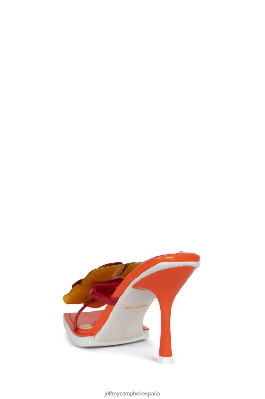 mujer Jeffrey Campbell plantado combo charol naranja PHXV4X1580 sandalia de tacón