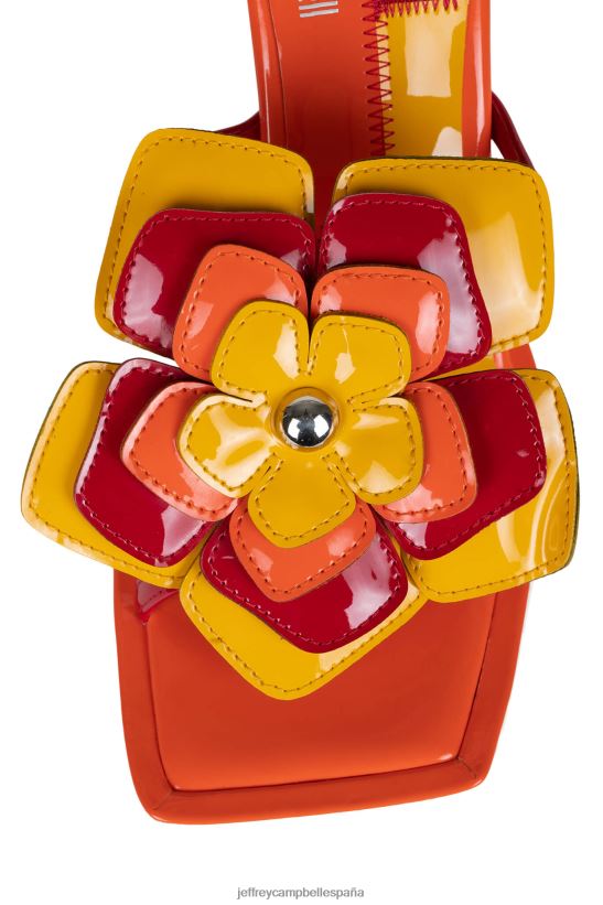 mujer Jeffrey Campbell plantado combo charol naranja PHXV4X1580 sandalia de tacón