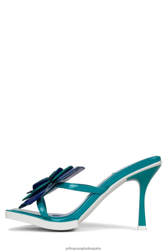 mujer Jeffrey Campbell plantado combo de charol azul PHXV4X1578 sandalia de tacón