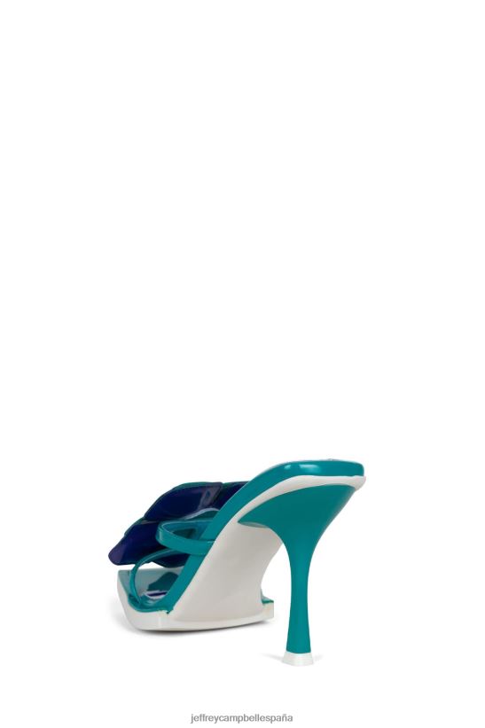 mujer Jeffrey Campbell plantado combo de charol azul PHXV4X1578 sandalia de tacón