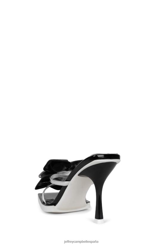 mujer Jeffrey Campbell plantado combo plata blanco negro PHXV4X1579 sandalia de tacón
