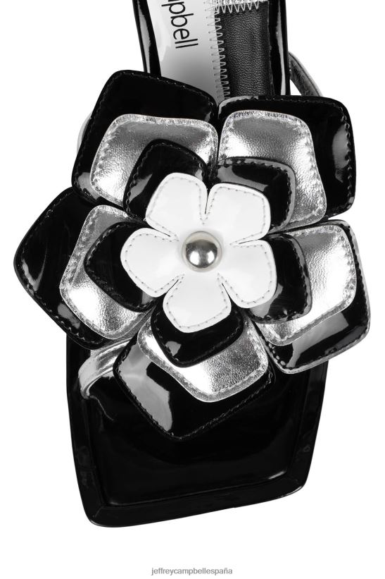 mujer Jeffrey Campbell plantado combo plata blanco negro PHXV4X1579 sandalia de tacón
