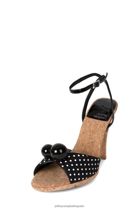 mujer Jeffrey Campbell pompón lunares negros PHXV4X1461 sandalia de tacón