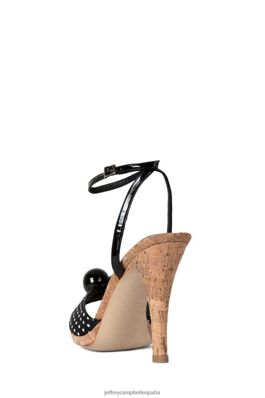mujer Jeffrey Campbell pompón lunares negros PHXV4X1461 sandalia de tacón