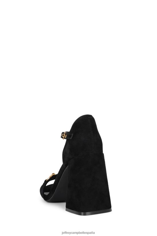 mujer Jeffrey Campbell pop-star-b ante negro dorado PHXV4X1480 sandalia de tacón
