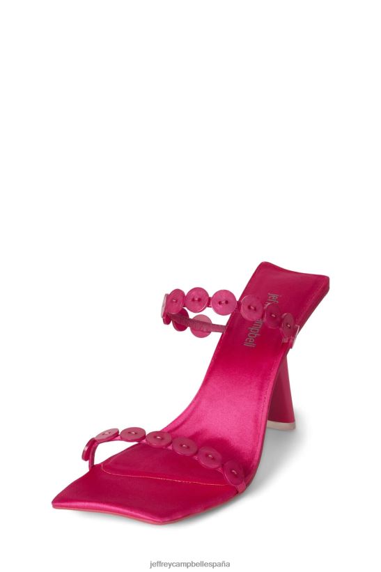 mujer Jeffrey Campbell presionando combinación de raso fucsia PHXV4X1444 sandalia de tacón