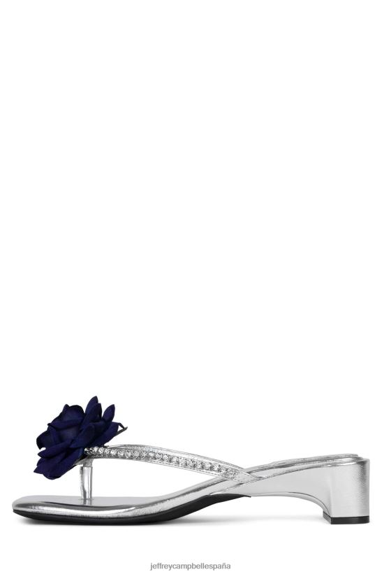 mujer Jeffrey Campbell primavera azul marino plateado PHXV4X1422 sandalia de tacón