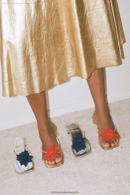 mujer Jeffrey Campbell primavera azul marino plateado PHXV4X1422 sandalia de tacón