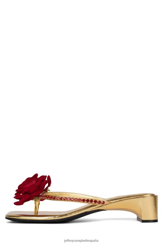 mujer Jeffrey Campbell primavera dorado metalizado rojo PHXV4X1421 sandalia de tacón
