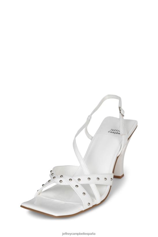 mujer Jeffrey Campbell punk charol arrugado blanco PHXV4X1486 sandalia de tacón