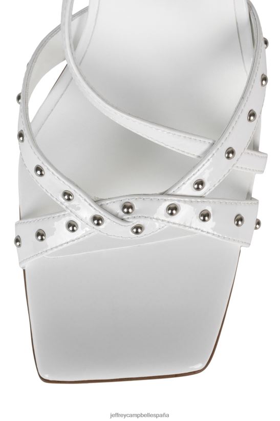 mujer Jeffrey Campbell punk charol arrugado blanco PHXV4X1486 sandalia de tacón