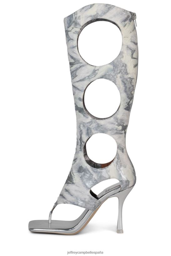 mujer Jeffrey Campbell revelado-f combinación gris blanco PHXV4X1456 sandalia de tacón