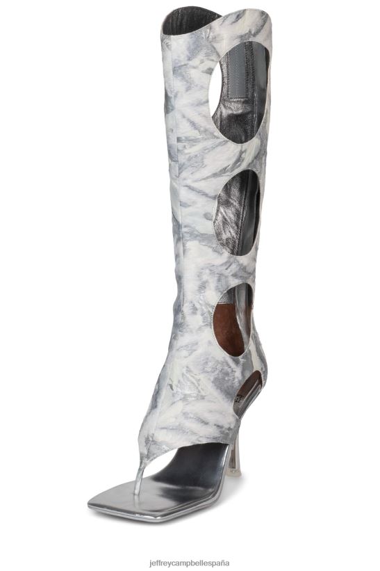 mujer Jeffrey Campbell revelado-f combinación gris blanco PHXV4X1456 sandalia de tacón