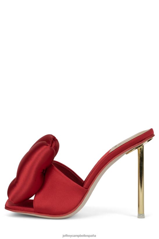 mujer Jeffrey Campbell reverencia oro rojo satinado PHXV4X1536 sandalia de tacón