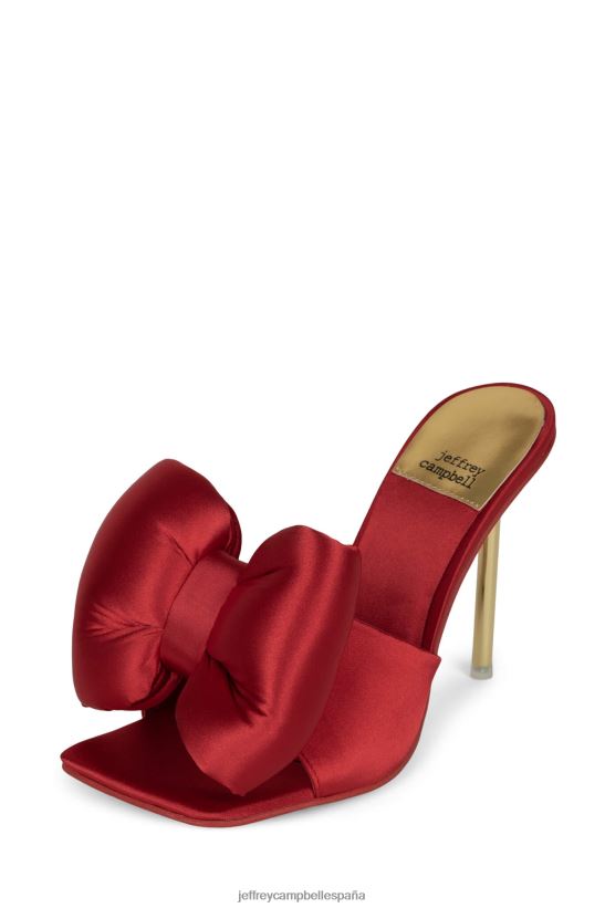 mujer Jeffrey Campbell reverencia oro rojo satinado PHXV4X1536 sandalia de tacón