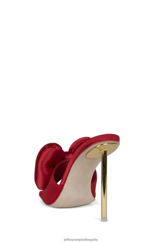 mujer Jeffrey Campbell reverencia oro rojo satinado PHXV4X1536 sandalia de tacón