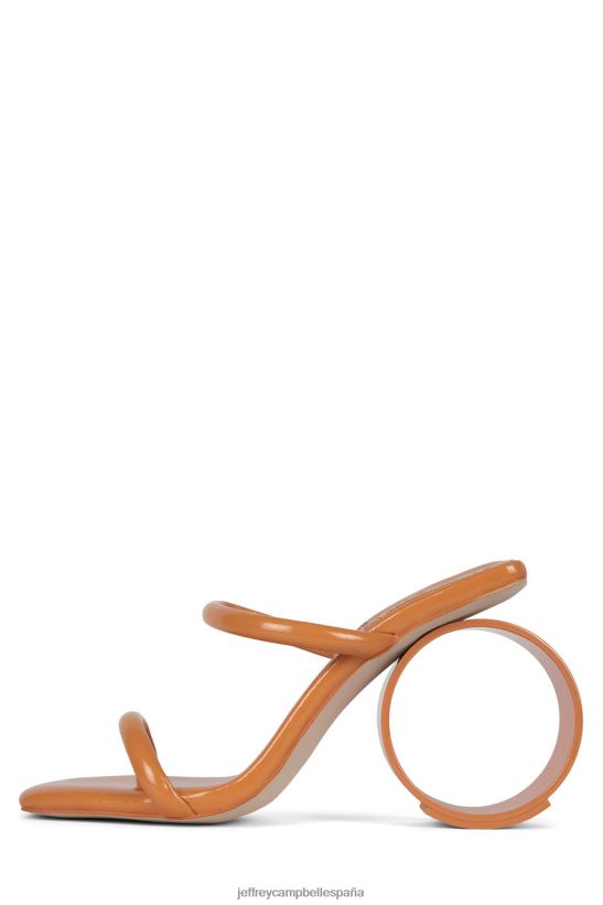 mujer Jeffrey Campbell ronda de ritos charol arrugado mandarina PHXV4X1528 sandalia de tacón